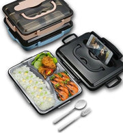 Bentobox per pranzo | con alloggiamento per smartphone e set di utensili integrato | resistente al microonde | resistente al lavastoviglie | impermeabile 1400 ml | contenitore per pane per adulti e bambini | contenitore per pane con