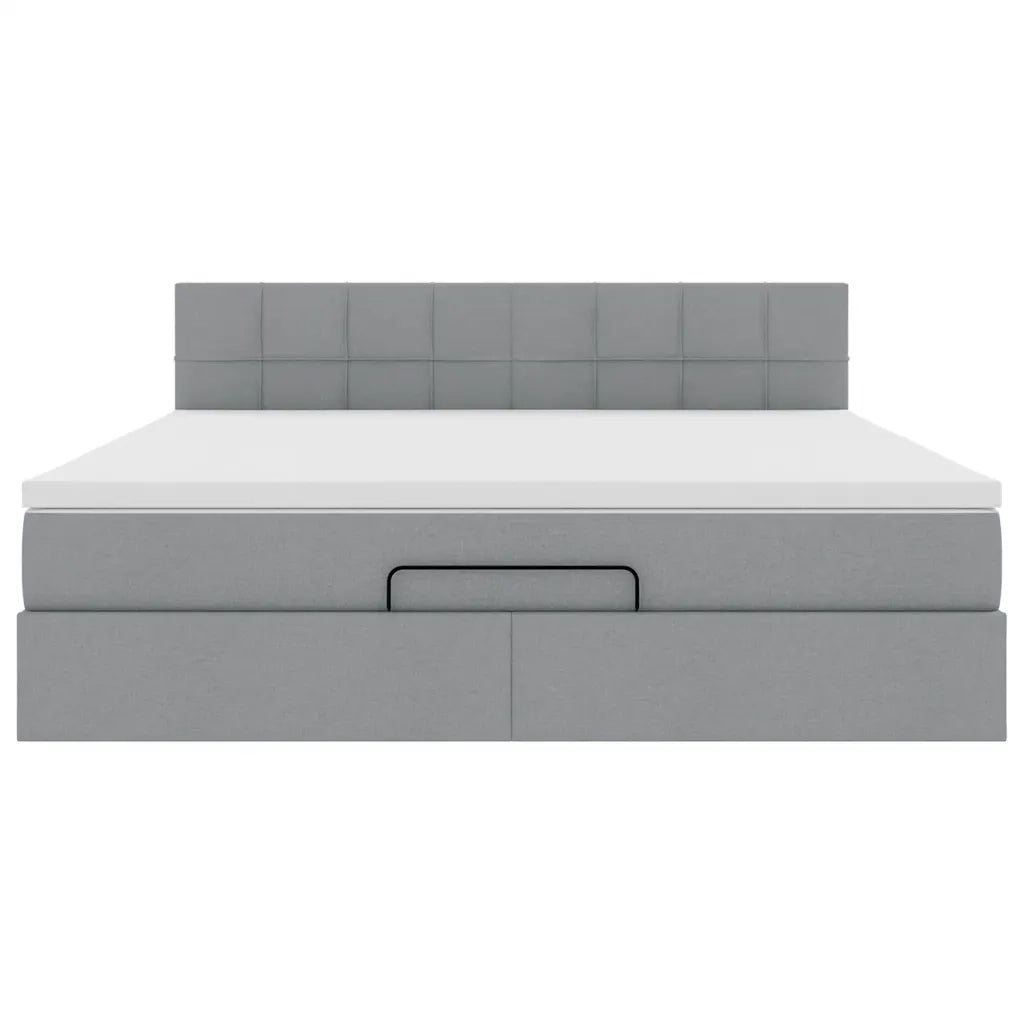 Struttura Letto Pouf con Materasso 180x200 cm in Tessuto