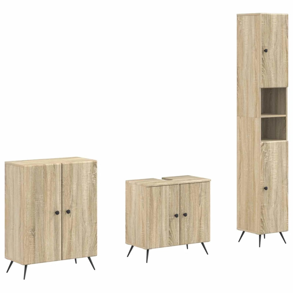 Set di armadietti da bagno in 3 pezzi BREDA Rovere Sonoma 3417479
