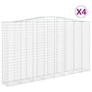 Set di 4 gabbioni ad arco per recinzioni a gabbia e muri di contenimento 400 x 50 x 220/240 cm ferro zincato argento 02_0041502