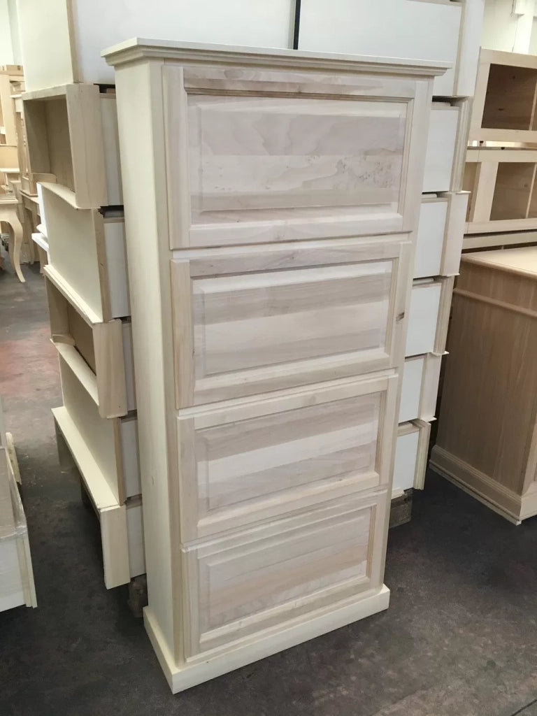 Scarpiera classica in legno 4  ribalte grezzo l.80 p.30 h.170 (1220) - Mobili 2G