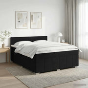 Letto box spring con materasso Nero 140 x 200 cm Tessuto 3451222