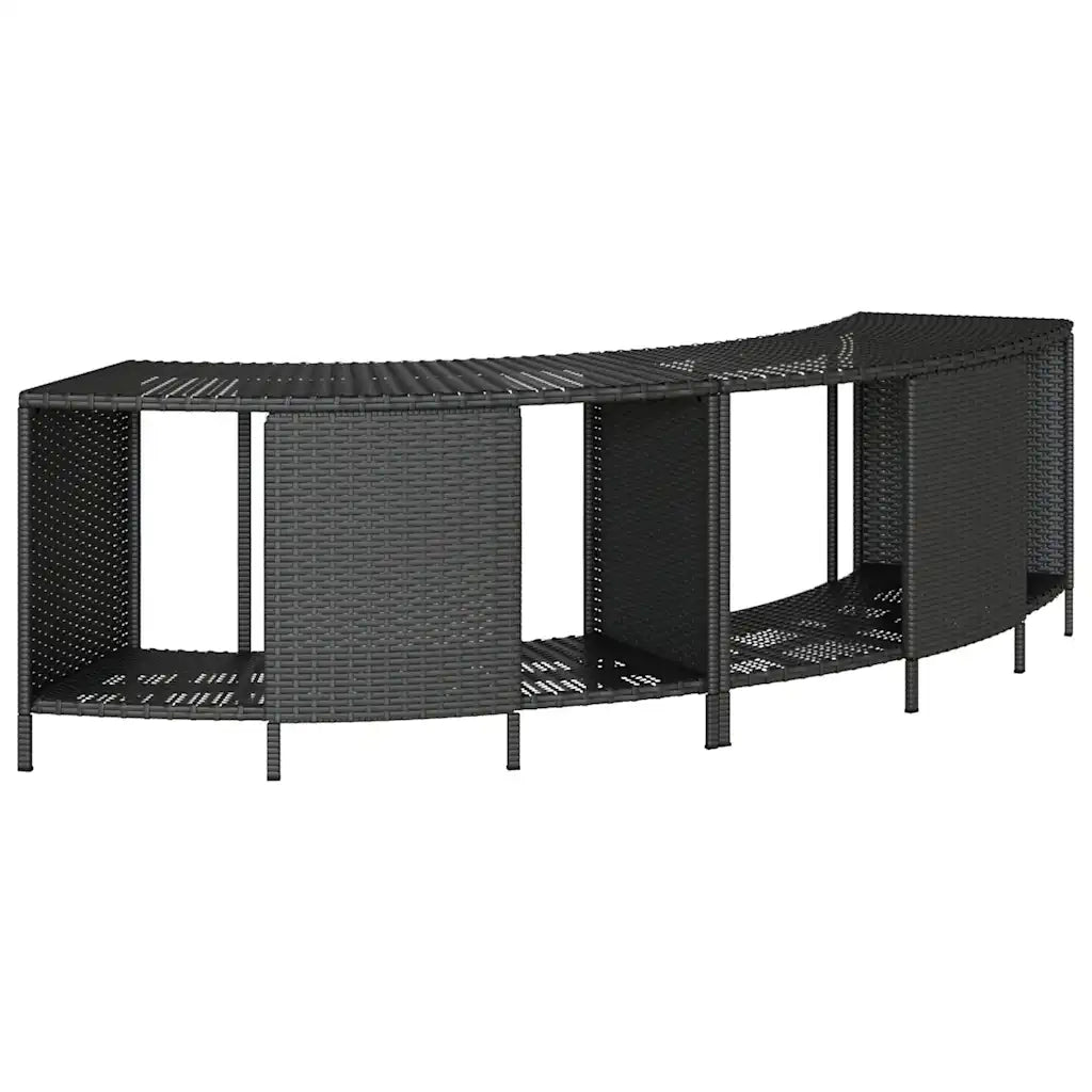 Scaffali Portaoggetti Vasca Idromassaggio 2 pz Polyrattan Nero CFW9366377