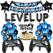 Decorazione di Festa per Bambini - Set di Decorazioni per Festa con Palloncino e Lanciatore - Blu/Nero