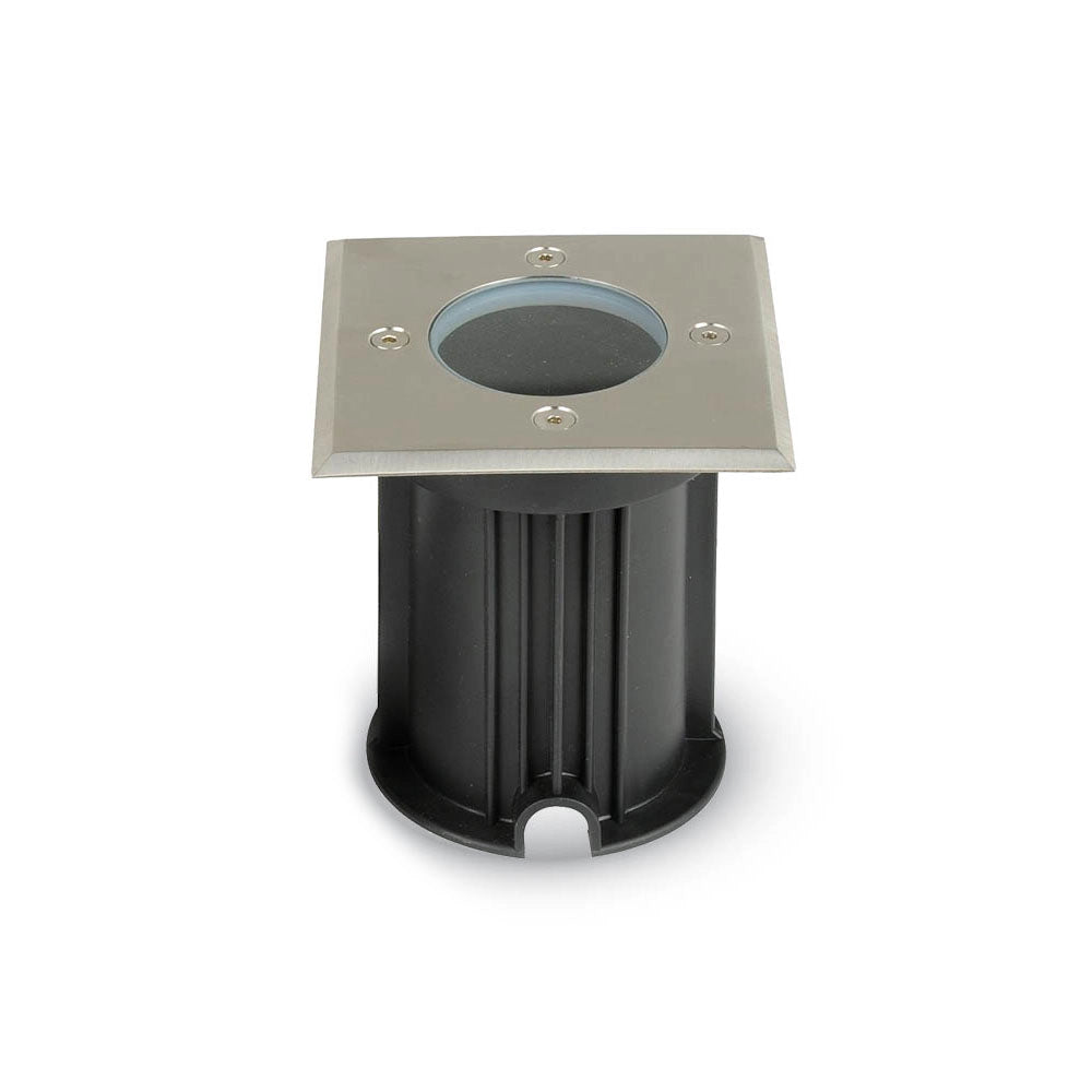 Segnapasso Portalampada da Interramento Calpestabile Quadrato GU10 Acciaio IP65
