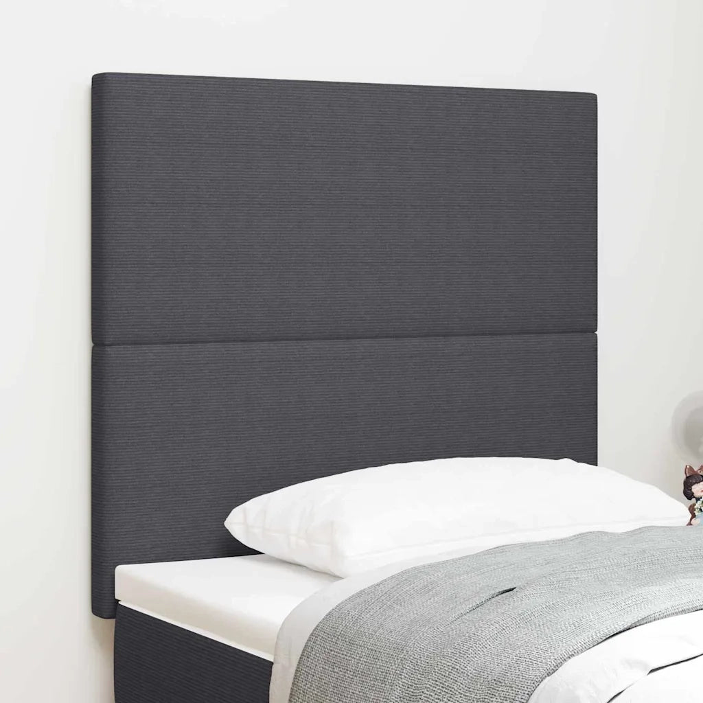 Testiera Grigio scuro 90 cm Tessuto in Cords 3337717