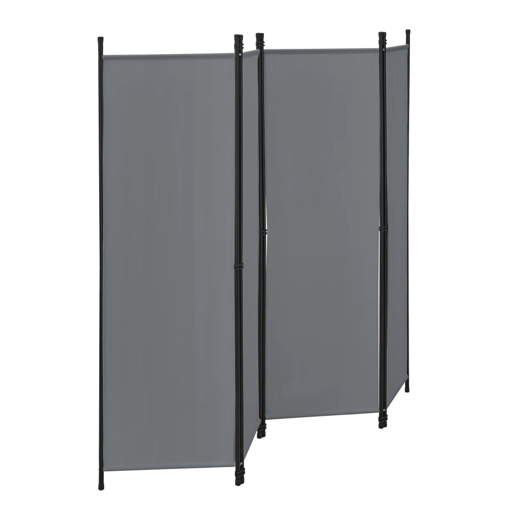 Schermo divisorio per la privacy a 4 pannelli 171 x 200 cm grigio scuro 03_0008060