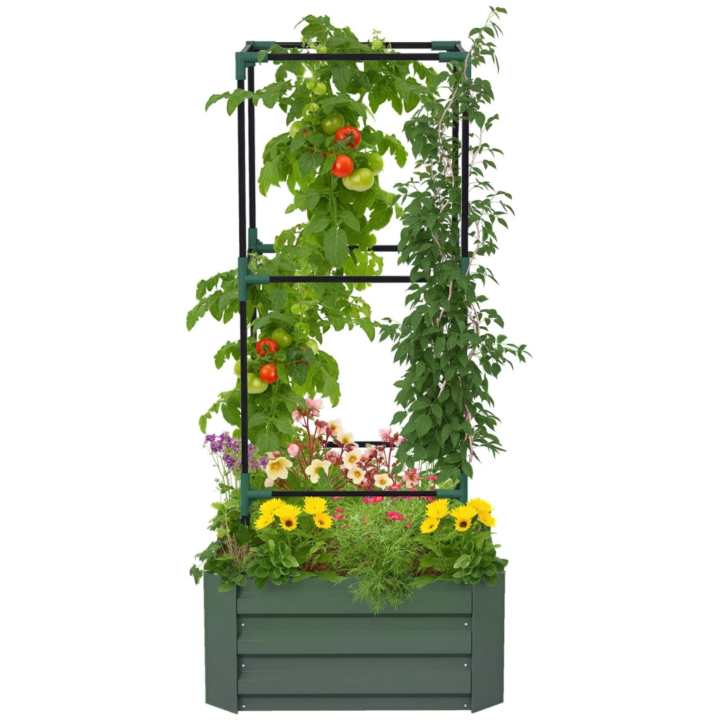 Vaso Giardino Grande con Griglia ¨C zephmum ¨C Verde 61x61x140 cm