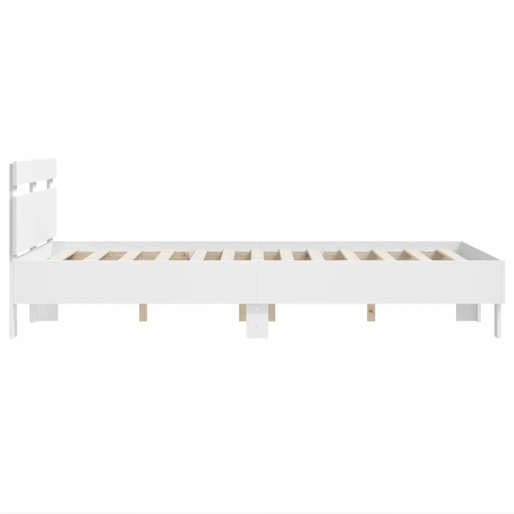 Giroletto con Testiera-Struttura letto con testiera Bianco 120x190 cm in Legno Multistrato