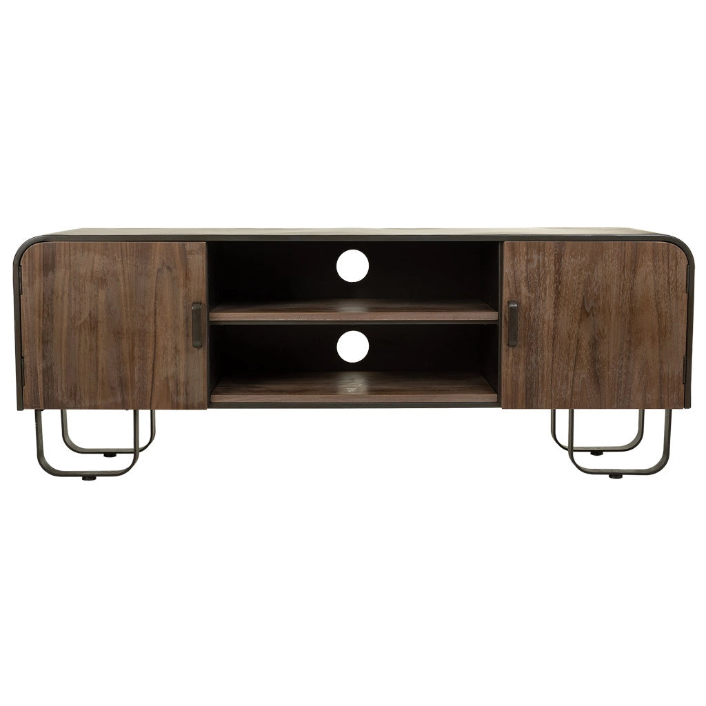 Mobile basso in legno e metallo nero 150x42x58h cm