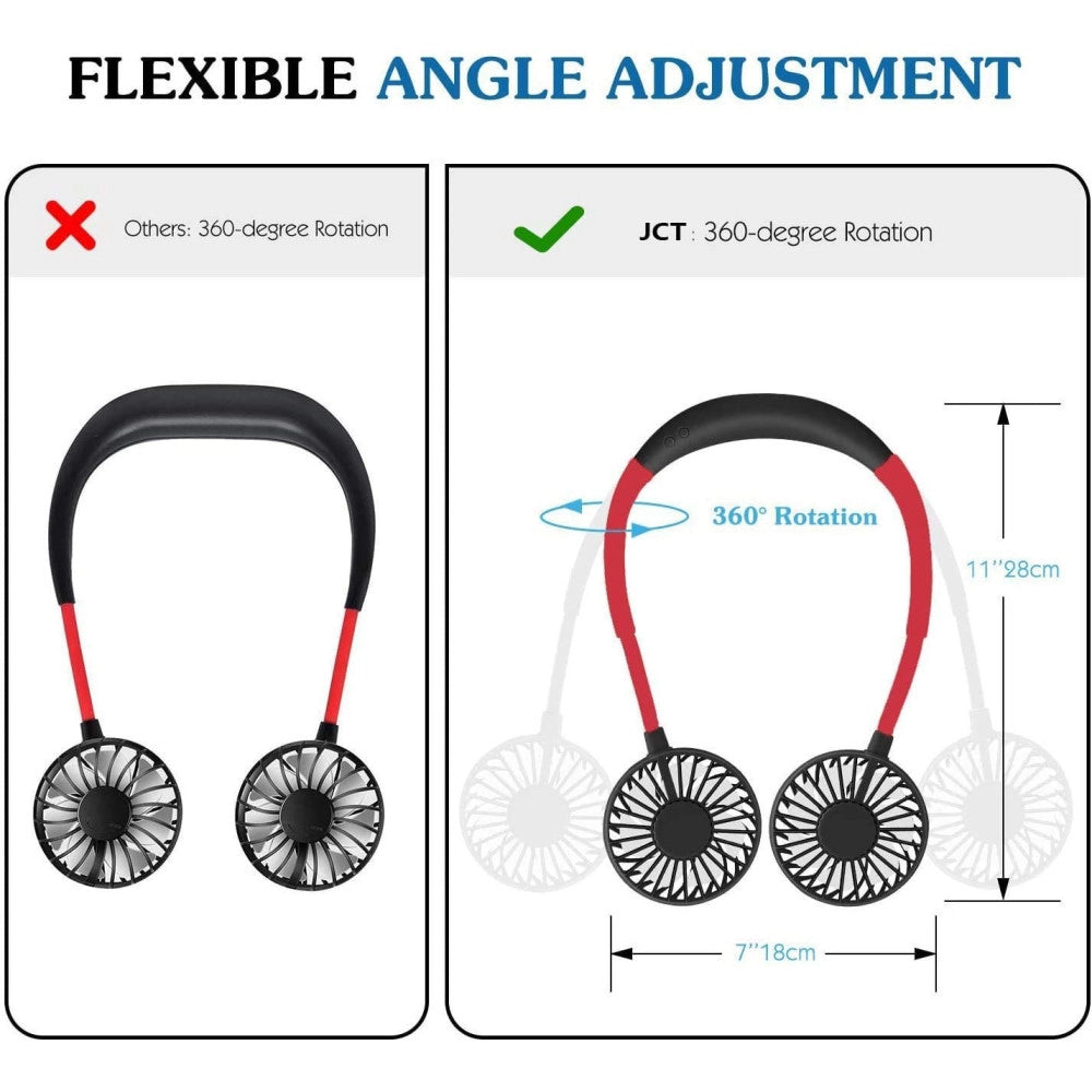Trade Shop - Mini Ventilatore Portatile Supporto Cuffie Appeso Al Collo Ricaricabile Usb Fan -