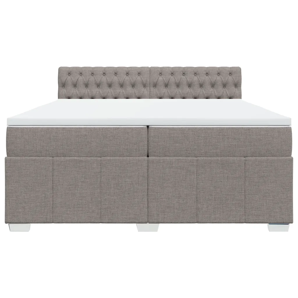 Giroletto a Molle con Materasso Tortora 200x200 cm in Tessuto