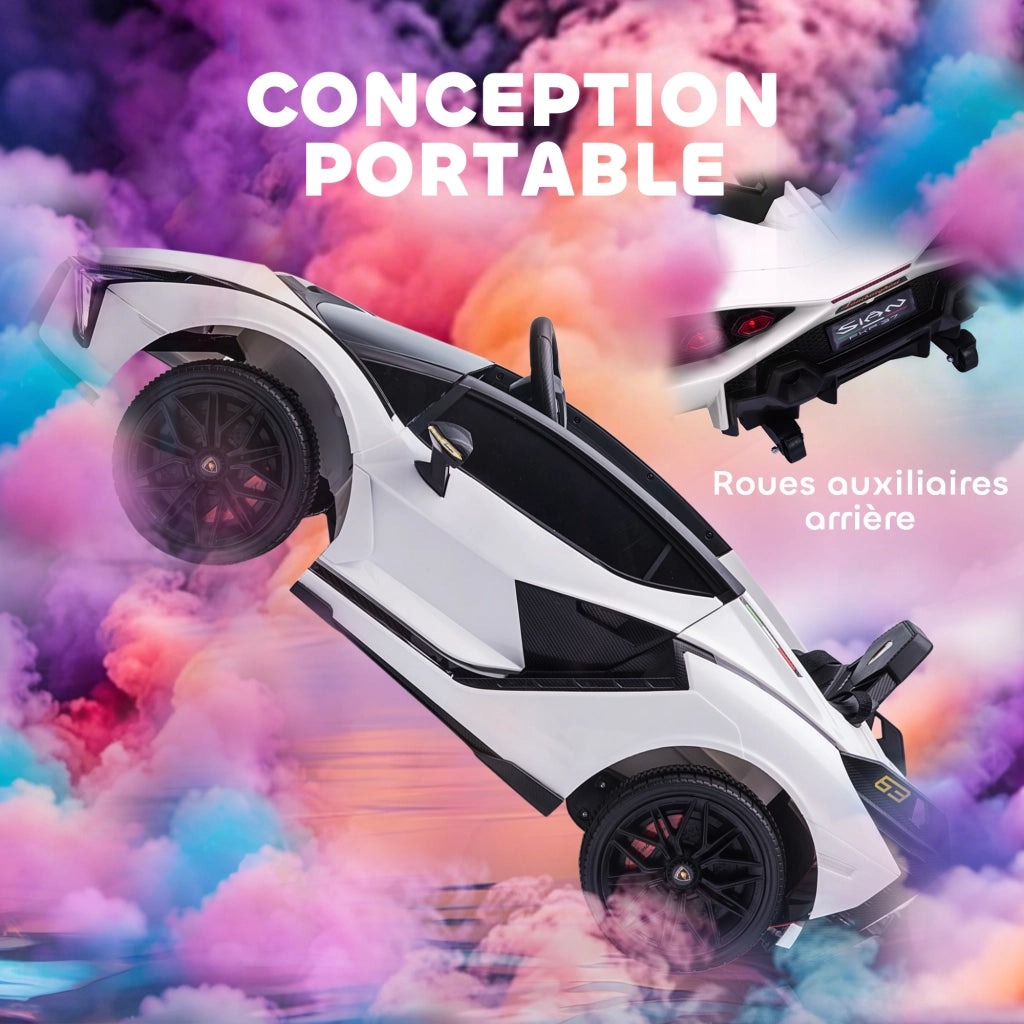 Auto elettrica per Bambini Lamborghini Sian 12V ¨C zephmum ¨C Bianco