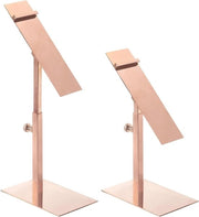 Due display stand per quota in altezze da 135 cm a 225 cm - supporto per scarpe in metallo per negozi, accessori e uso domestico - roségoud