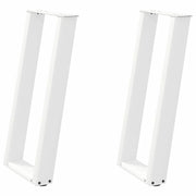 Set di 2 gambe per tavolo consolle a forma di U angolate 28 x 72-73 cm con piedini livellatori in acciaio verniciato a polvere bianco 02_0057060