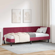 Cornice del letto ad angolo Rosso Vino 80 cm x 200 cm Velluto 42016332