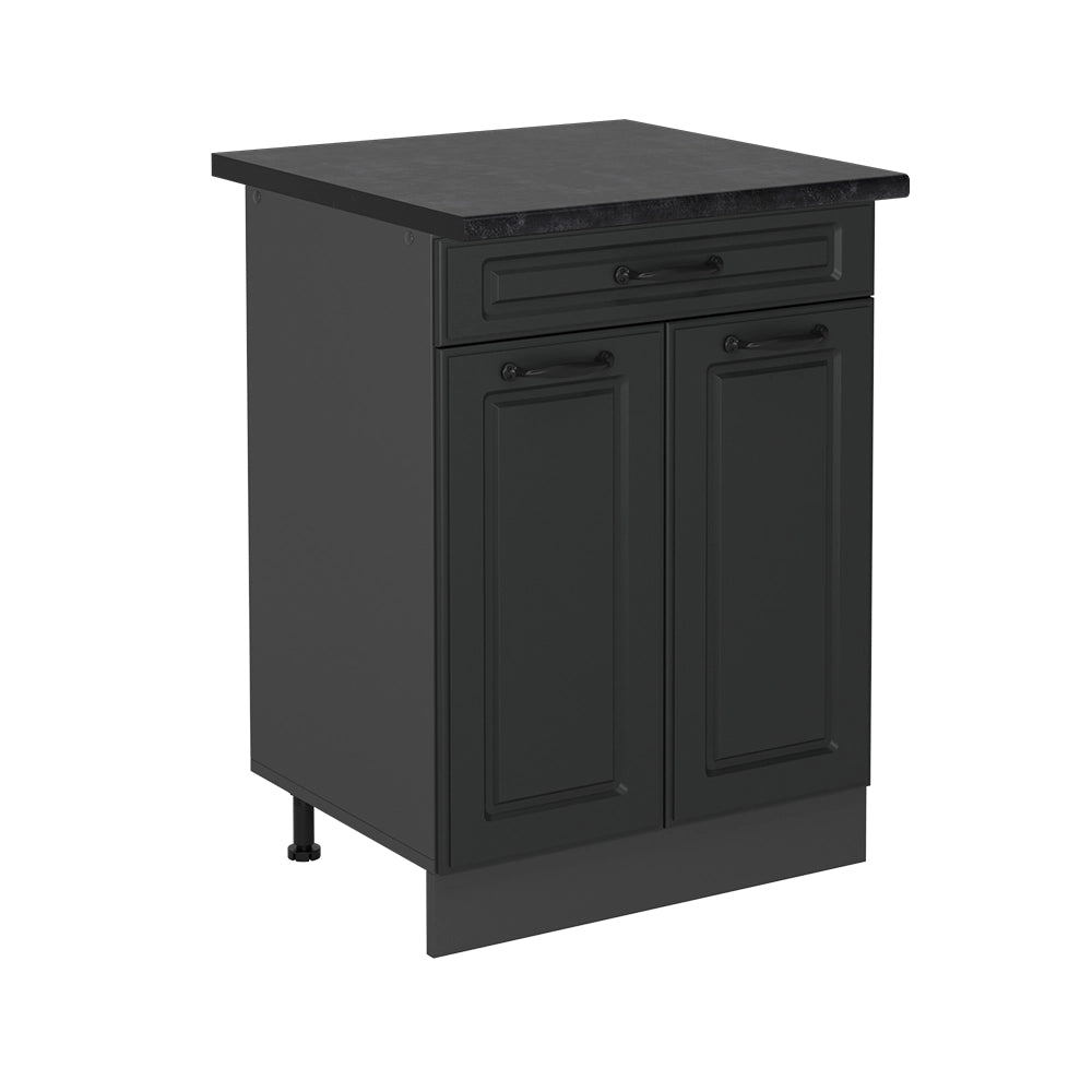 Mobiletto base per cucina R-Line Antracite rustico/Antracite 60 cm, PL Antracite Vicco