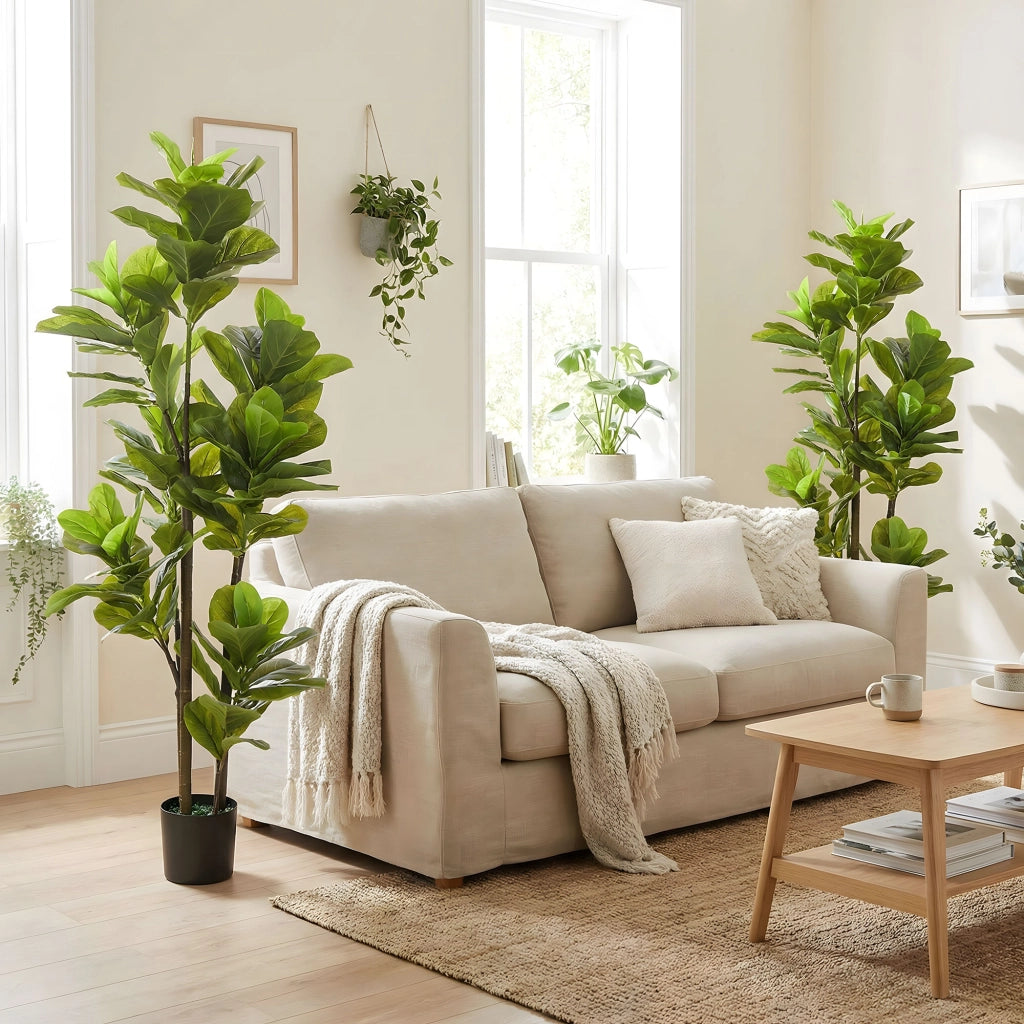 Pianta Finto Fico Lira 150 cm ¨C zephmum ¨C Verde, Cemento