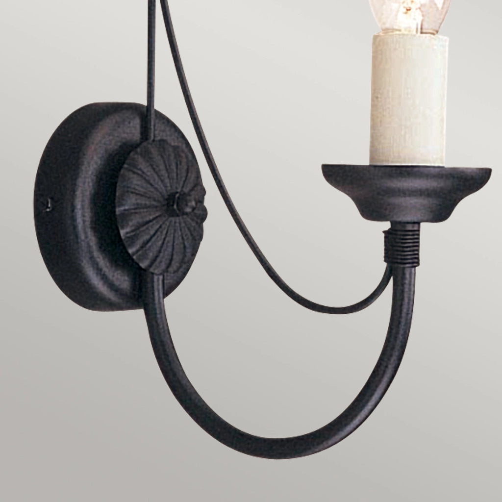 Applique Carisbrooke Elstead 1xE14 60W nero acciaio IP20