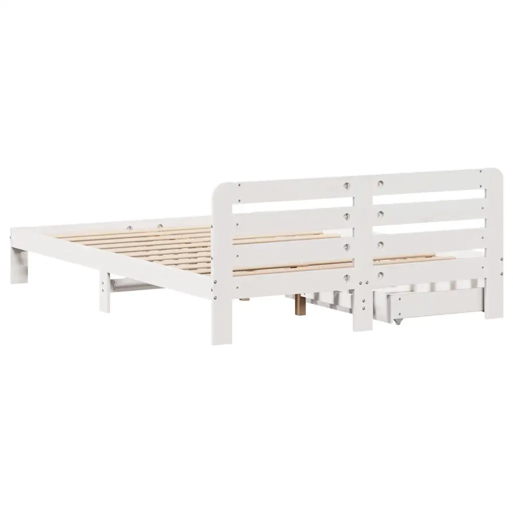 vidaXL Letto senza Materasso Bianco 140x190 cm Legno Massello di Pino