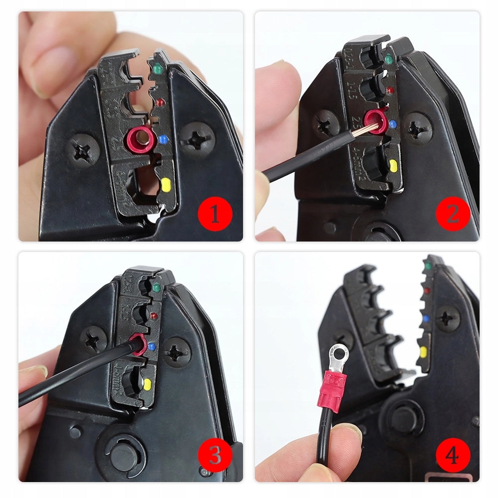 Pinza Crimpatrice per Terminali Elettrici 0,5-6 mm – Ergonomica e Precisa | Blocco di Sicurezza