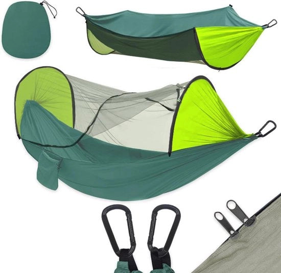 Hangmat automatica con apertura rapida - Nylon duraturo - Zanzara anti - Ombrellone per giardino, campeggio e balcone