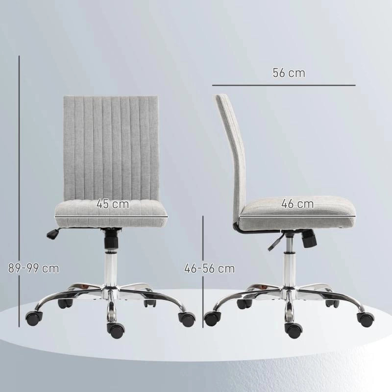 SEDIA UFFICIO SENZA BRACCIOLI CON ALTEZZA REGOLABILE E SEDUTA GIREVOLE, RIVESTIMENTO IN TESSUTO, GRIGIO