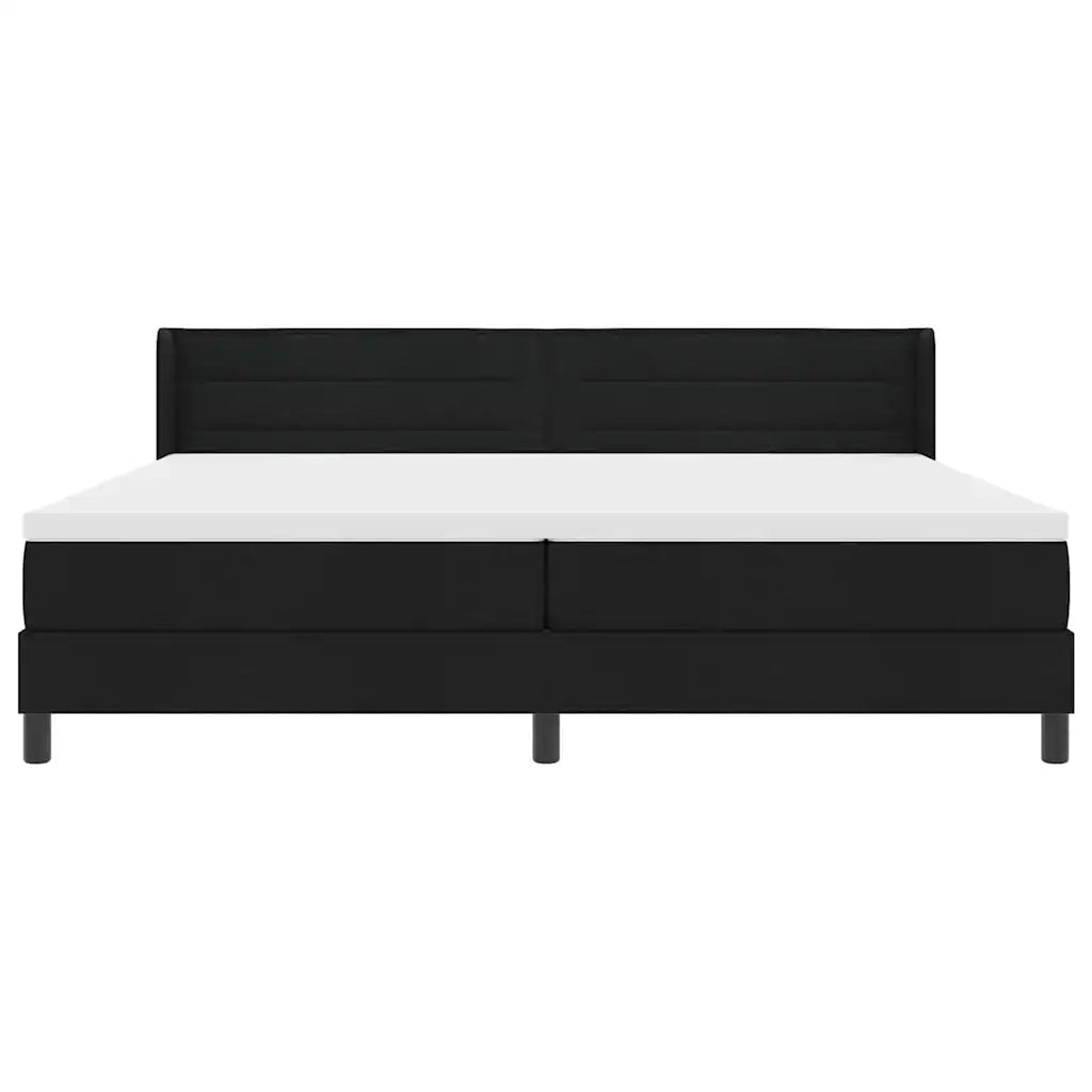 Letto a molle con testiera Nero 200 x 200 cm Tessuto 3341064