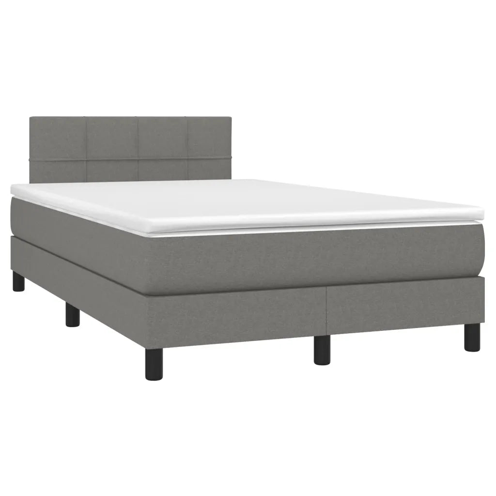 Giroletto a Molle con Materasso Grigio Scuro 120x190cm Tessuto