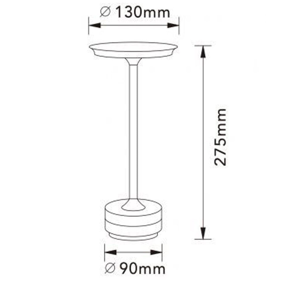 Trade Shop - Lampada Da Tavolo Moderna 3w Lume Ricaricabile Touch Dimmerabile Tecnologia Cct D38-3c - Oro