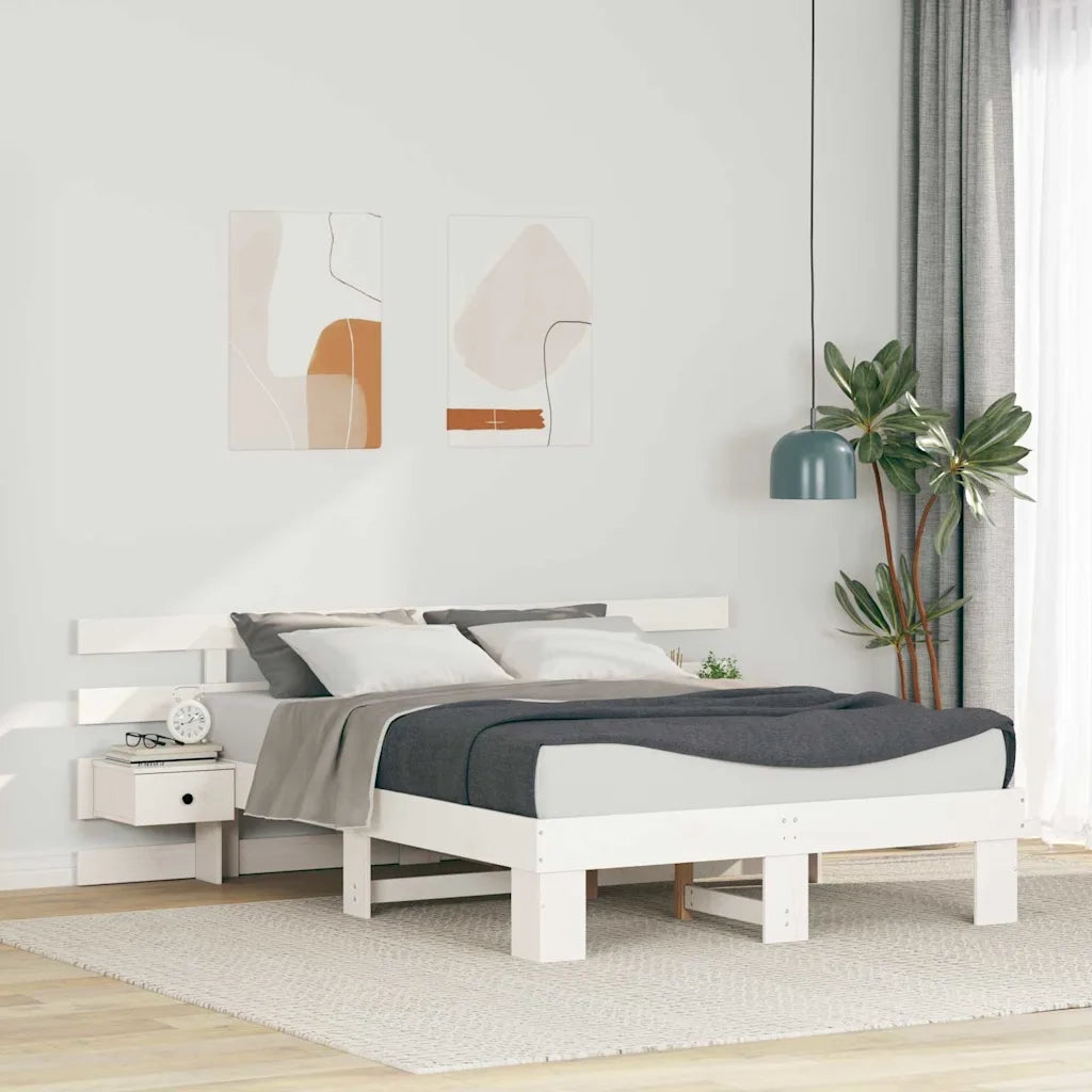 vidaXL Struttura del letto con cassetto Bianco
