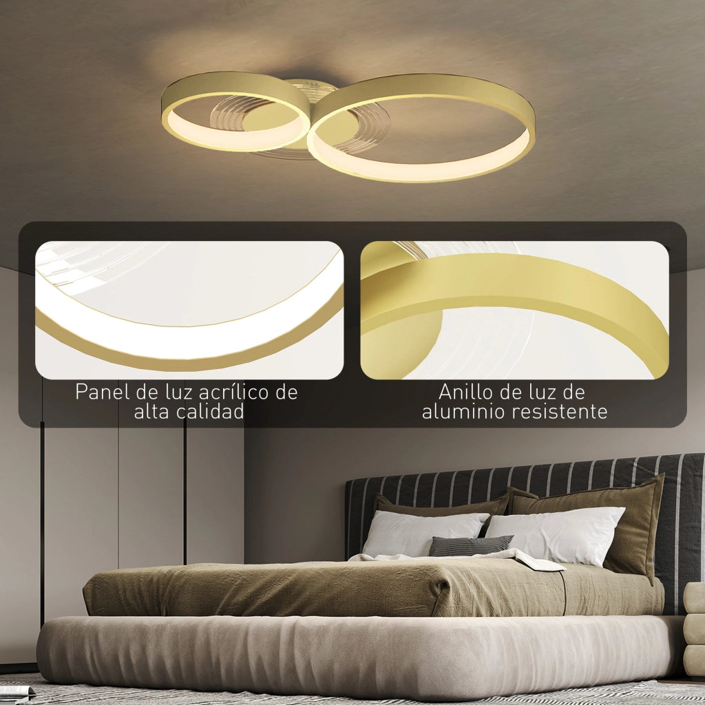 Lampada a Soffitto LED 40W 3000K/4000K/6500K ¨C zephmum ¨C Dorato