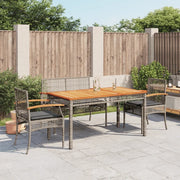 Set da Pranzo da Giardino 4 pz con Cuscini in Polyrattan Grigio