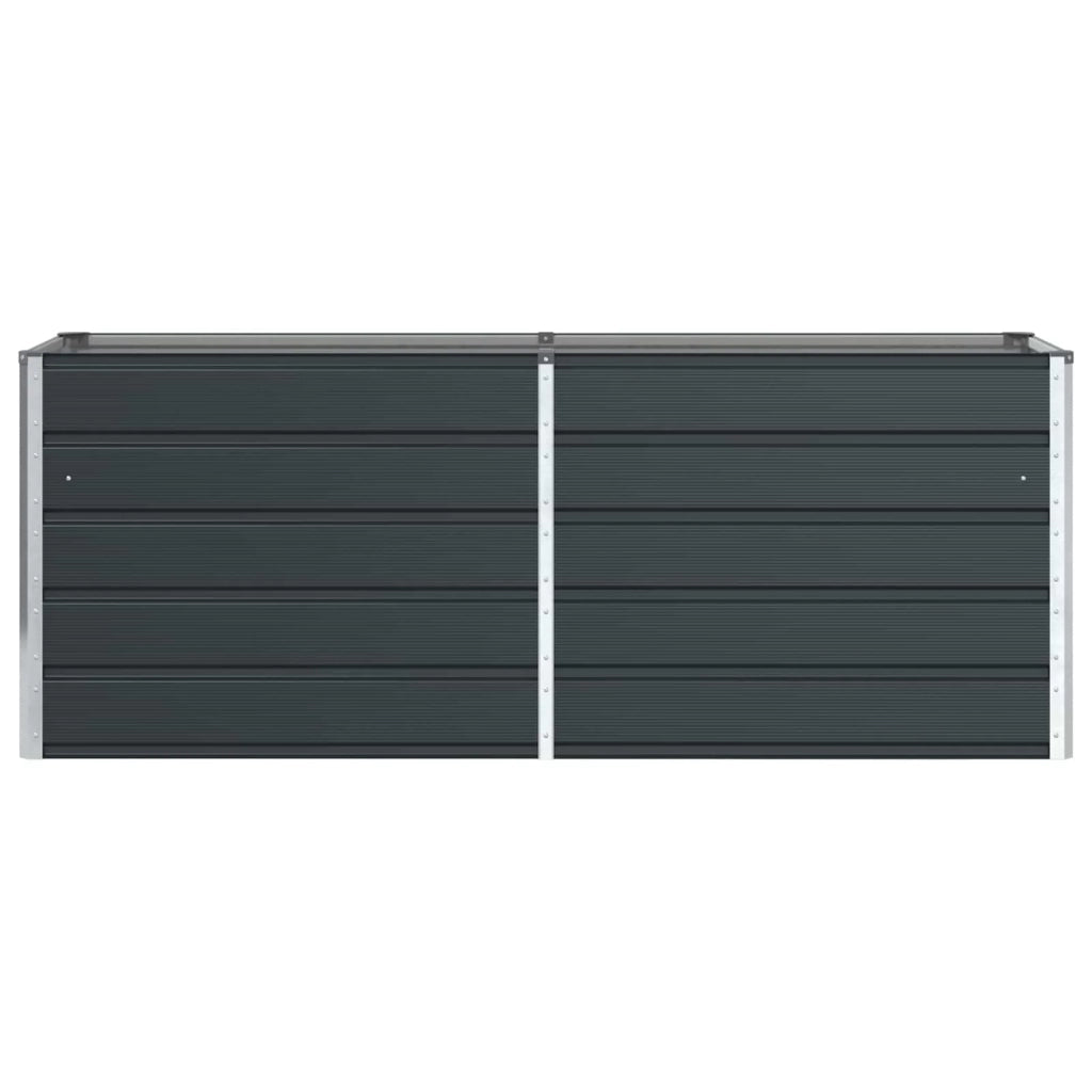 Fioriera da esterno dal design moderno 195 x 50 x 77 cm in acciaio zincato color antracite codice 02_0059236.