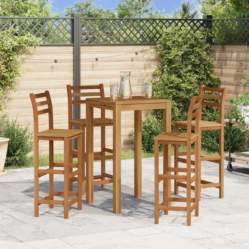 Sgabelli da Bar 4 pz in Legno Massello di Acacia 310286