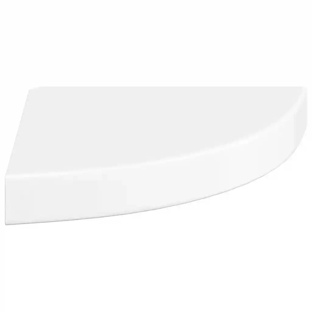 Mensole Angolari Sospese 2 pz Bianco Lucido 25x25x3,8 cm MDF 323887