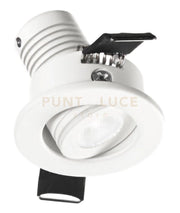 GFA880N-  FARETTO DA INCASSO REGOLABILE TONDO BIANCO LED 4000K 180LM 3W D.4CM ALLUMINIO