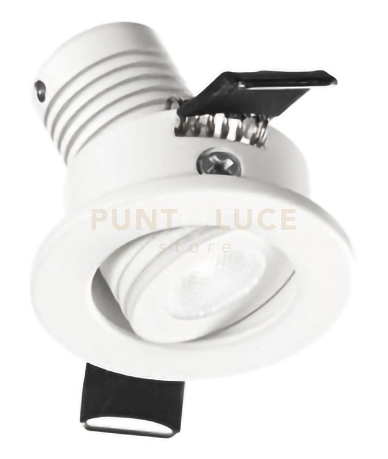GFA880N-  FARETTO DA INCASSO REGOLABILE TONDO BIANCO LED 4000K 180LM 3W D.4CM ALLUMINIO