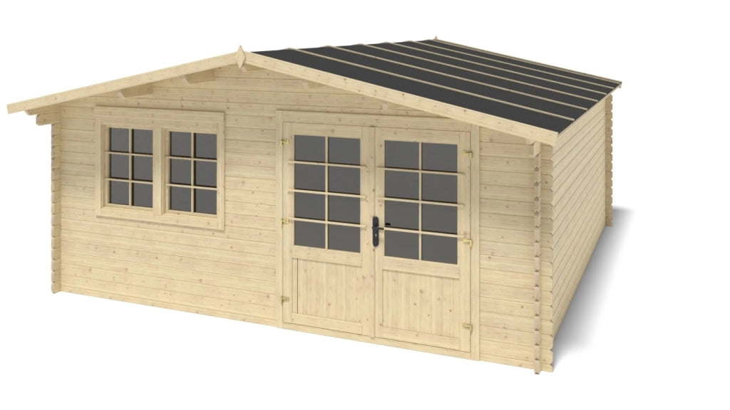 Casetta da giardino in legno - 25m2 - 5x5m - 34mm - colore: naturale - DOM722 - ALTANKA