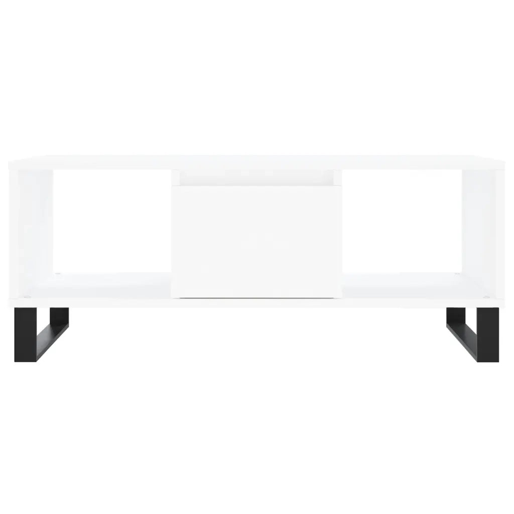 Tavolino da Salotto-Tavolino da soggiorno-Tavolo Bianco 90x50x36,5 cm in Legno Multistrato 556763