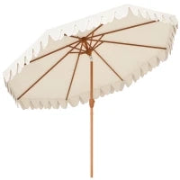 Ombrellone da Giardino a Manovella e Inclinabile, Prese d'Aria e 8 Stecche, 2.7x2.4 m, Crema