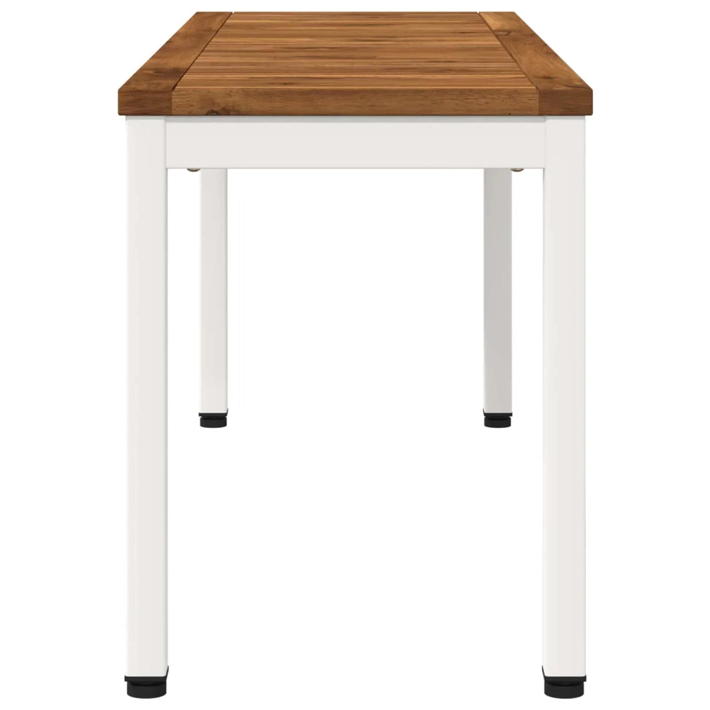 Panchina da giardino 108,5 x 35 x 45 cm Naturale e Bianco 901296