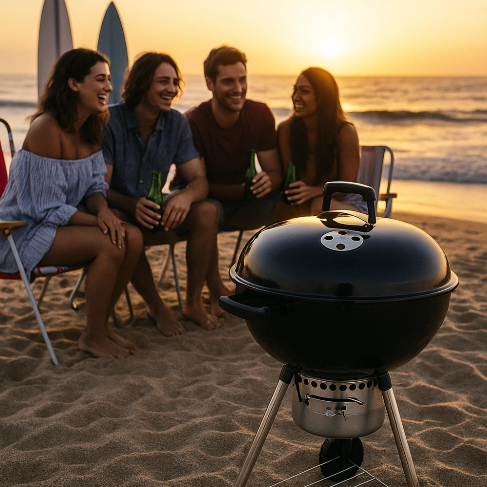 Barby barbecue carbone 70x58x102 cm griglia 54 cm termometro ganci portautensili