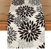 Decorazione Tavola di Halloween a Fiori Neri di Dahlia, Disponibile solo in Autunno, Decorazione per la Cucina 40x180 cm