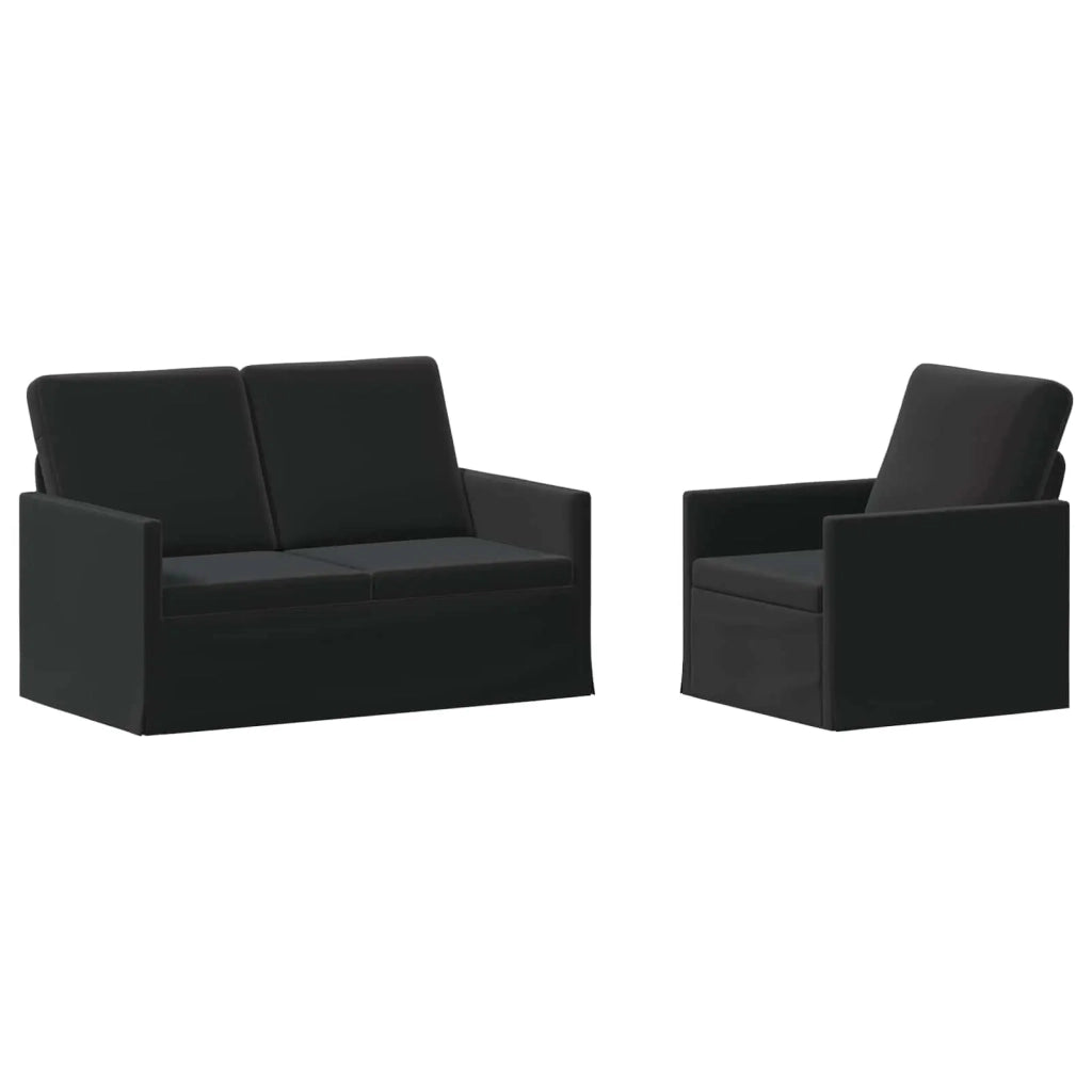Set di divani 2 pcs Nero Velluto (V) 3433196