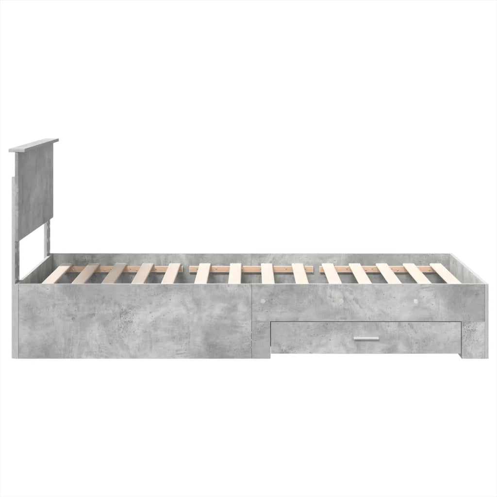 Struttura del letto con testiera-Giroletto con Testiera Grigio cemento 100 x 200 cm 736256
