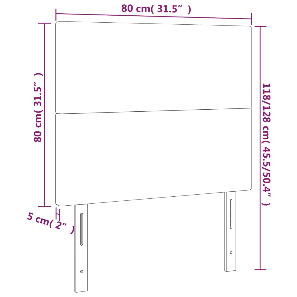 Testiera-Testata-Testiera Decorativa Bianca 80x5x118/128 cm in Similpelle 295299