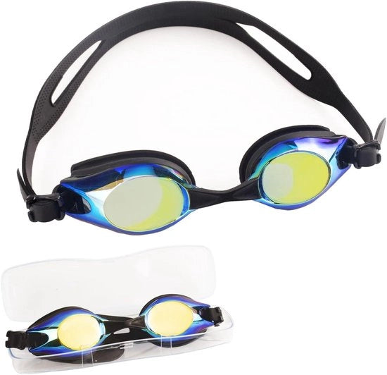 Gomiti da Nuoto per Adulti Occhiali a Silicone Lecco-Proof Occhiali da Competizione Cinturino a Doppio Silicone