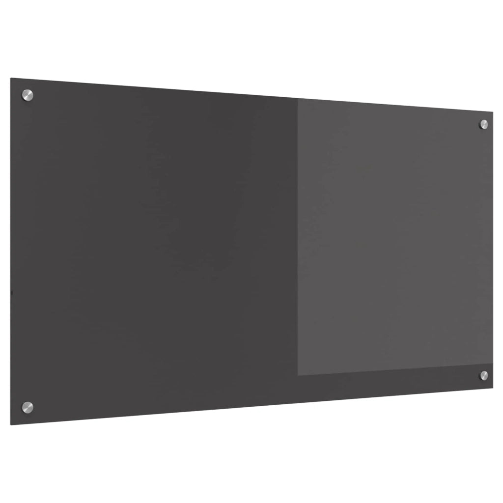 Paraschizzi moderno per cucina 110 x 60 cm pratico e veloce da montare in vetro temperato grigio scuro 02_0058485