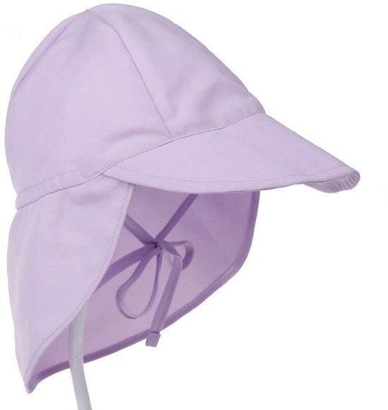 Cappello per bambini, cappello estivo per bambini, cappello per neonati con protezione collo e strisce, cappello flapper, cappello da spiaggia UV protettivo (S: idoneo per misura capo 48-54 cm) - Blu